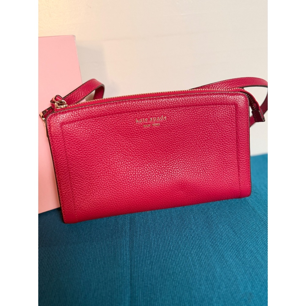 Kate Spade Knott Crossbody Bag Renaissance Rose Pink Pebbled Leather - Picture 2 of 8